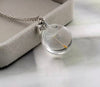 Dandelion seed necklace circle glass