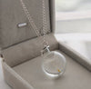 Dandelion seed necklace circle glass