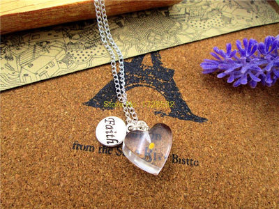 Mustard Seed Necklace Faith Heart Sterling Silver Chain Jewelry Pendant Gift