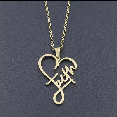 Gold or Silver Faith & Love Necklace